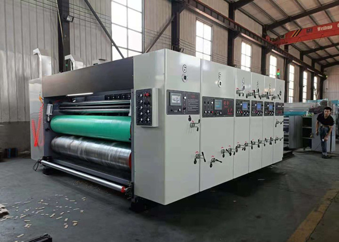 Three Colors Corrugated Box Printing Machine With Slotter Die Cutter