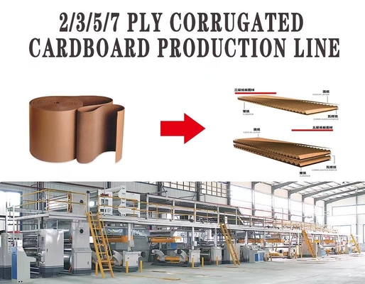 5 Ply 1800mm Corrugated Cardboard Production Line 100 Speed Full Automatic