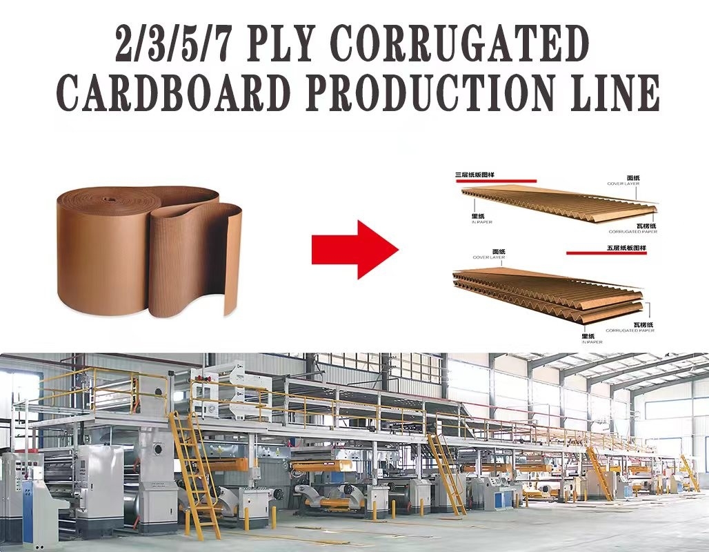 5 Ply 1800mm Corrugated Cardboard Production Line 100 Speed Full Automatic